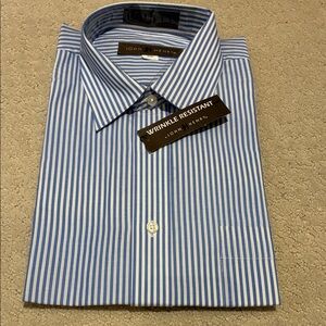 BNIP John Henry Blue and White Striped Dress Shirt 👵MT